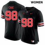 Women's Ohio State Buckeyes #98 Jerron Cage Blackout Nike NCAA College Football Jersey Damping WSU5044AA
